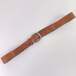 American Eagle‎ Tan Leather Perforated Belt Studded